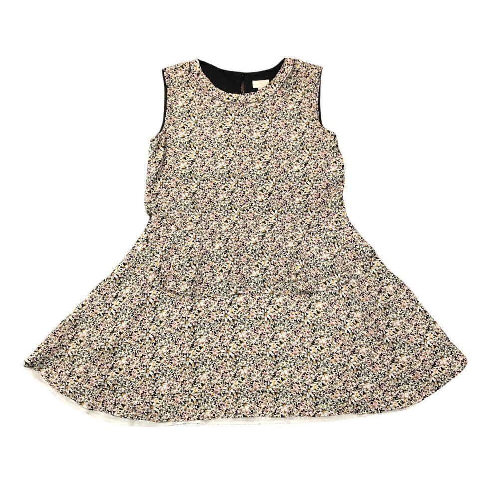 Plastic Island Anthropologie‎ Women’s Small Black Floral Peplum Tie Waist Dress